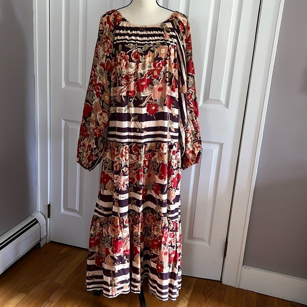 Anthropologie Mes Demoiselles Floral Striped Maxi Dress - Picture 5 of 12